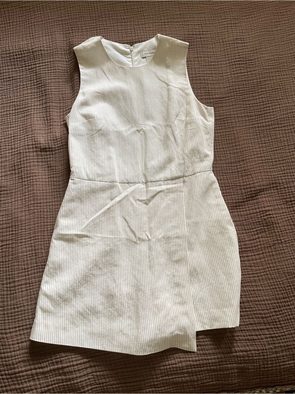 Pinstripe Linen/Cotton Dress with Romper